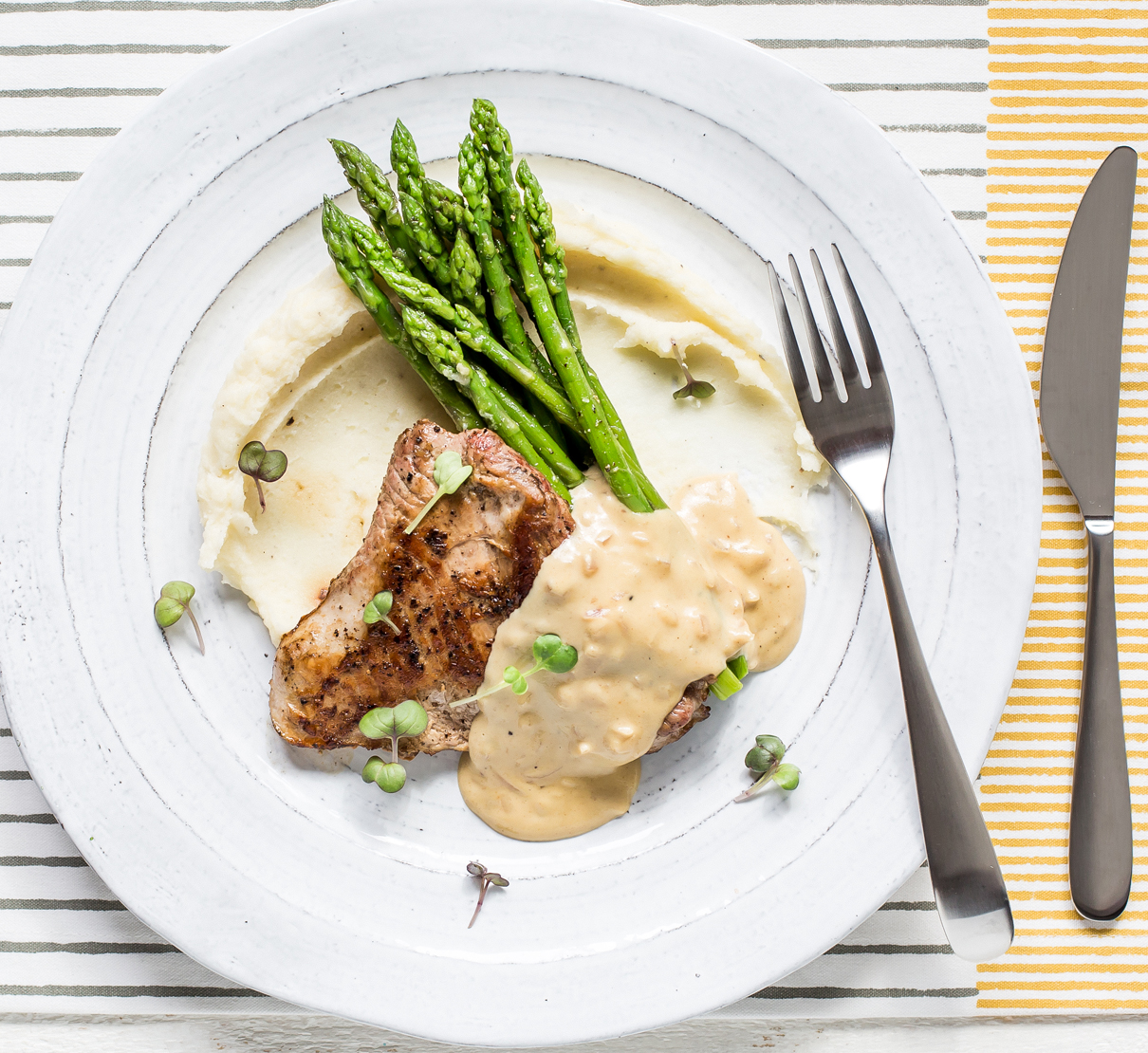 Escalopes de porc et sauce à la moutarde Le porc du Québec