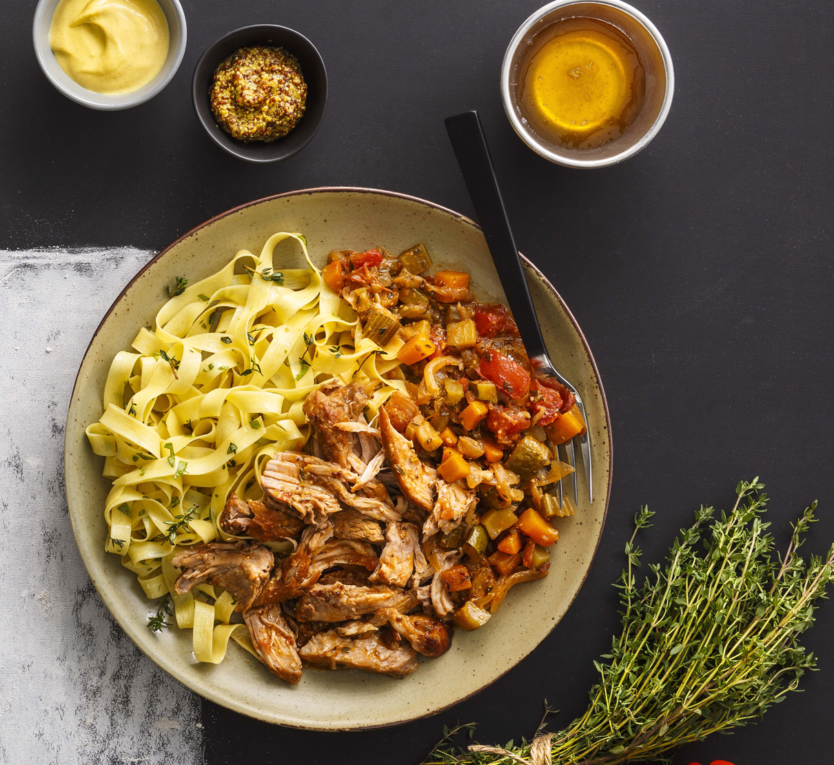 Braisé de porc à l'oignon Vidalia caramélisé et à la moutarde - Le porc ...