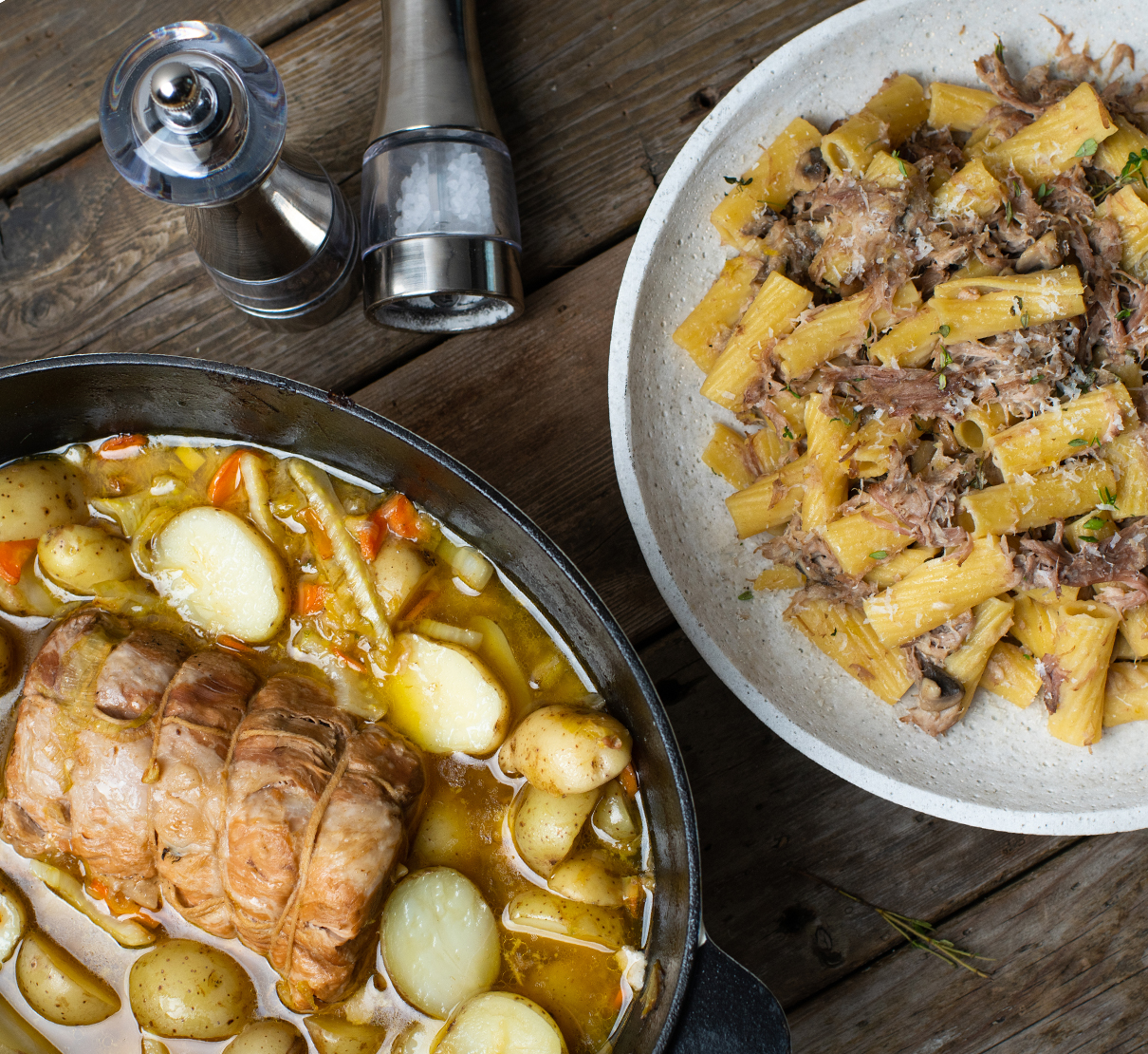 Épaule aux champignons + Fesse de porc au sirop d'érable Le porc du Québec