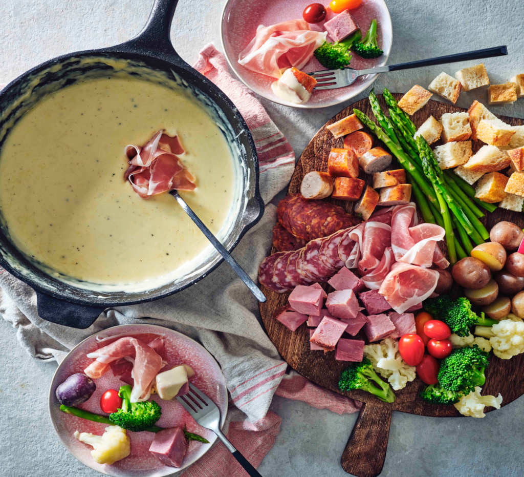 Zerowaste cheese fondue Le porc du Québec